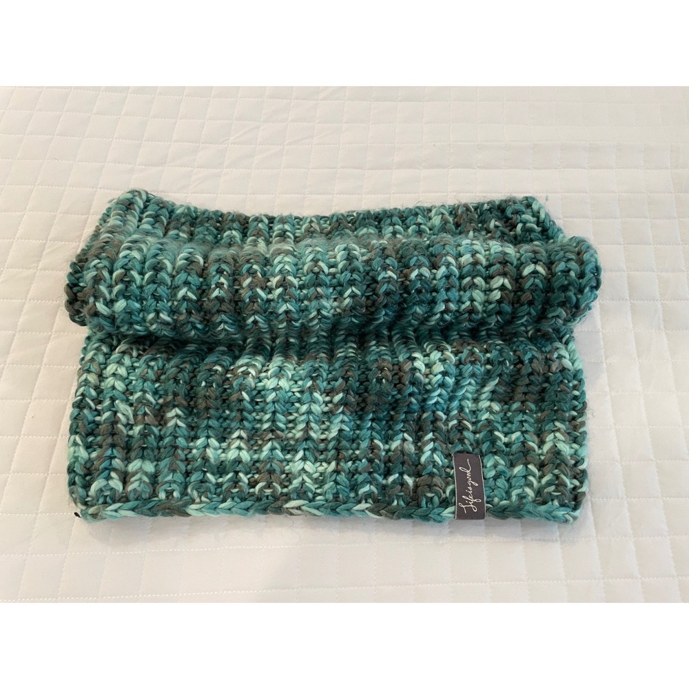 Life is Good Chunky Knit Cowl Scarf ‎ Variegated Infinity